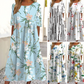 👗🌸Women’s Elegant Floral Print Round-Neck Long Dress