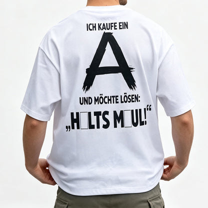 Men’s Short-Sleeved T-Shirt with Back Lettering Print