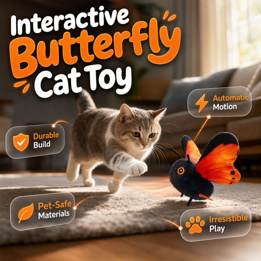 ⏳ Time-Limited Special ⏰ Smart Sensing Flapping Butterfly Toy for Cats – Auto-Motion Activation, Realistic Flutter & Endless Play 🦋✨