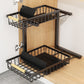🏠2-Tier Adjustable Pull-Out Cabinet Storage Rack