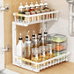 🏠2-Tier Adjustable Pull-Out Cabinet Storage Rack