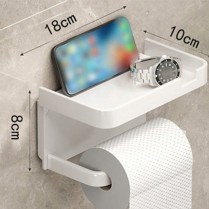 🔩Wall-Mounted Toilet Paper Holder with Storage Shelf
