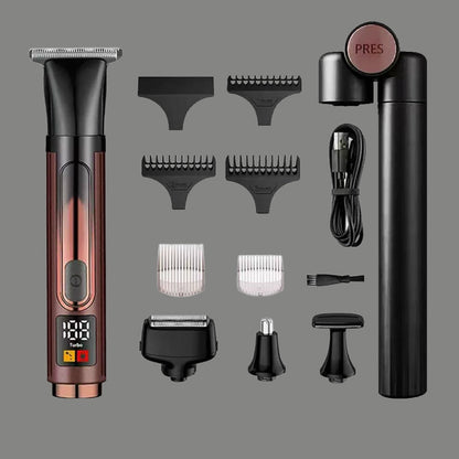 🪒 4-in-1 Men‘s Grooming Kit – Rechargeable Electric Trimmer Set with Precision Blade, Nose Trimmer & Shaver