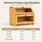 Bamboo Double-Layer Bread Storage Box