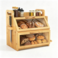 Bamboo Double-Layer Bread Storage Box