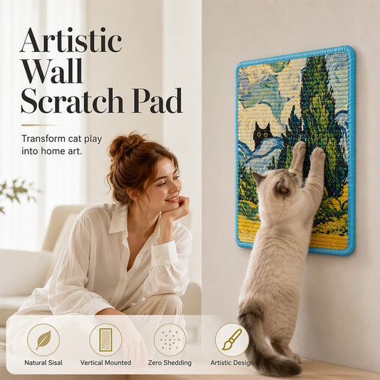 🐾Wall Mounted Artistic Sisal Cat Scratcher