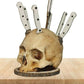 💀🔪 Skull Resin Knife Holder – 50% OFF! Macabre design, sturdy resin, no installation – store & display your knives in style. 🔥🏠