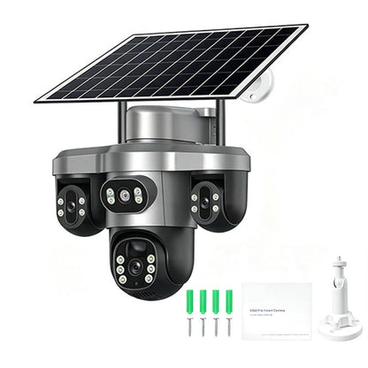🎁2026 New Arrivals 50% OFF💥3 Lenses. 0 Wires. 100% Peace of Mind. Triple solar-powered security that watches every angle — no WiFi, no electric bill.