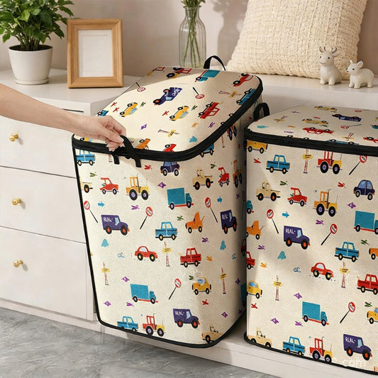 📢📢40% OFF !! ⏰ Large Foldable Canvas Storage Organizer – Durable, zippered lid & reinforced handles – Perfect for home, closet & travel ✨