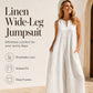 🌸 50% OFF NOW! 🌸Women's Sleeveless V-Neck Wide-Leg Jumpsuit with Pockets
