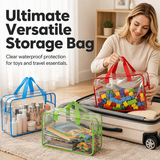 🧸 Toy chaos? One bag fixes it. Transparent PVC storage — keeps blocks, cars, and dolls organized and visible. 🚗