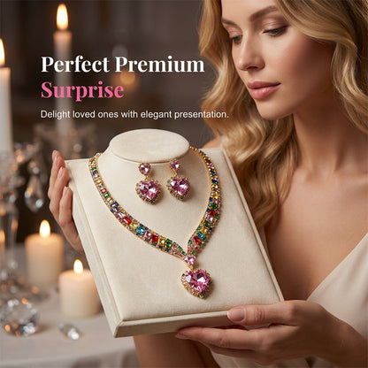 📢📢50% OFF !! ⏰Sparkling Heart Necklace & Earring Set