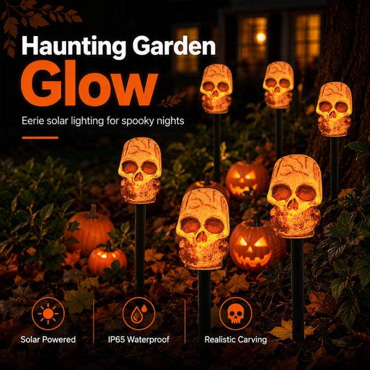 Halloween Solar Skull Stake Lights