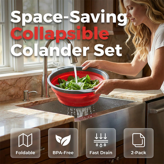 🎁 BUY 3 GET 1 FREE! 🔥Collapsible Kitchen Colander Space Saving Vegetable Fruit Drain Basket