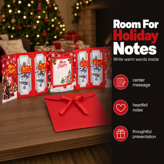 🎁 LIMITED‑TIME 50% OFF! ✨ Christmas Foldout Cash Money Holder – Note Space, Multi‑Slots, Ready‑to‑Gift 🎄