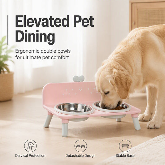 ⏳🔥LIMITED-TIME 50% OFF! ⏰🥣 Elevated Pet Bowls – Detachable & double‑bowl design 🐾✨
