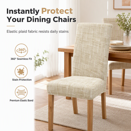 🪑✨Stretch Plaid Chair Cover – Elastic One-Piece Protector