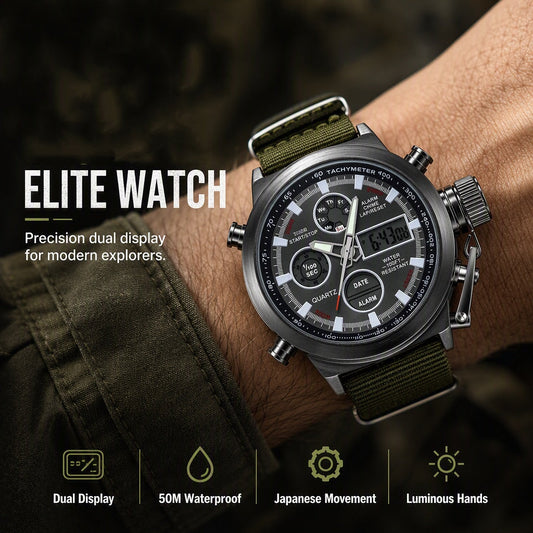 Men's Retro Digital Quartz Sports Watch – Luminous Dial, Rugged Build, Versatile Style 🧭