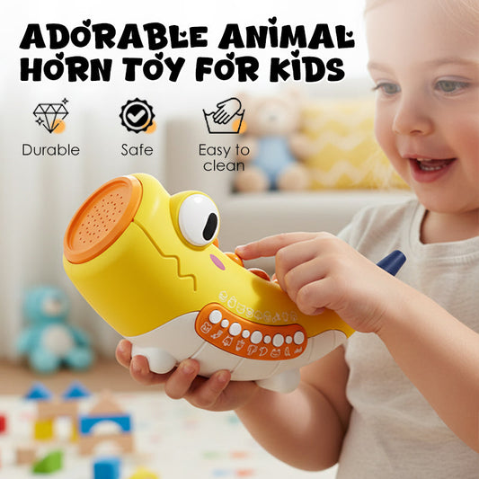 ⏳🔥LIMITED-TIME 50% OFF! ⏰📯 Adorable Animal Horn Toy for Kids – Cute Shape, Breath Training, Easy Clean 🐊