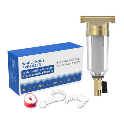 🚰 Whole-House Sediment Pre-Filter: Transparent Housing, Stainless Steel, Protects Taps & Appliances