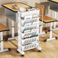 ⏳🔥LIMITED-TIME 50% OFF! ⏰ Movable Bookshelf on Wheels: 5/6 Tiers, 45° Angled Shelves, Lockable Casters, Space-Saving Design📚