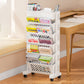 ⏳🔥LIMITED-TIME 50% OFF! ⏰ Movable Bookshelf on Wheels: 5/6 Tiers, 45° Angled Shelves, Lockable Casters, Space-Saving Design📚