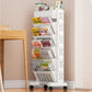 ⏳🔥LIMITED-TIME 50% OFF! ⏰ Movable Bookshelf on Wheels: 5/6 Tiers, 45° Angled Shelves, Lockable Casters, Space-Saving Design📚