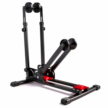 Foldable Bicycle Floor Parking Stand Double Pole U Shaped Bike Display Rack for Road and Mountain Bikes