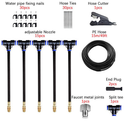 Adjustable Misting Cooling System with Flexible Nozzles