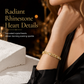📢📢50% OFF !! ⏰ Gold Rhinestone Heart & Square Hollow Chain Bracelet – Hand-Set Rhinestone Hearts, Polished Gold Clasp & Lightweight Geometric Links – Parisian Elegance for Every Outfit 💛