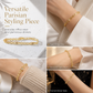 📢📢50% OFF !! ⏰ Gold Rhinestone Heart & Square Hollow Chain Bracelet – Hand-Set Rhinestone Hearts, Polished Gold Clasp & Lightweight Geometric Links – Parisian Elegance for Every Outfit 💛