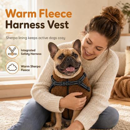 ⏳🔥LIMITED-TIME 49% OFF! ⏰Warm Winter Dog Coat with Reflective Strips and Harness for Small and Medium Dogs🐶❄️