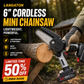 🔧6-inch Cordless Mini Chainsaw with 2 Batteries